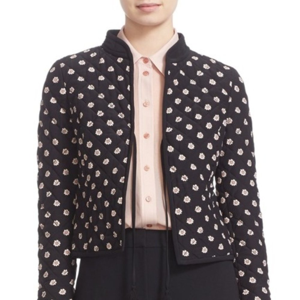 NWT Kate Spade  Ditsy Floral Silk Quilted Jacket